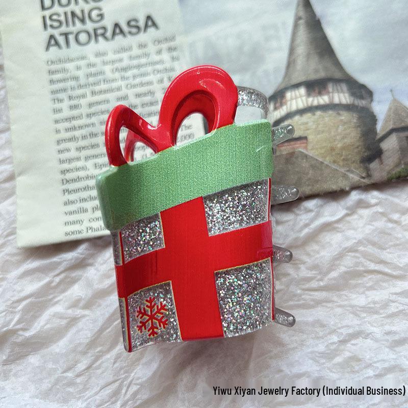 Weihnachten Schneemann und Weihnachtsmann Haarspangen - Festliche Krallen- und Haiklammern für Pferdeschwänze und Hochsteckfrisuren