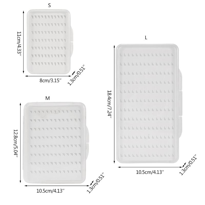 Wodoodporne pudełko na muchy z przezroczystą pianką ze szczelinami do przechowywania akcesoriów wędkarskich