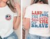 Land Of The Free Because Of Brave American Shirt, America T-Shirt, Back And Front 4th July Shirt, Funny 4th July T-Shirt, Freedom Usa Shirt