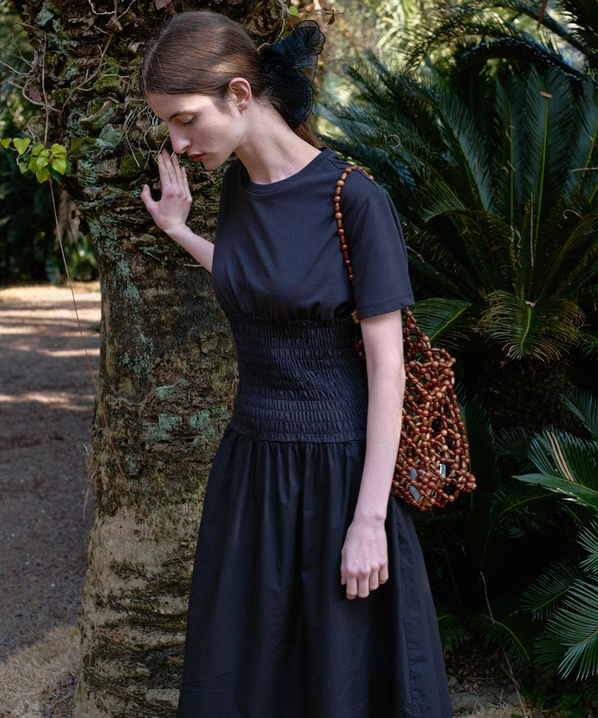 Enor Smoking Top Layered One-Piece - Black