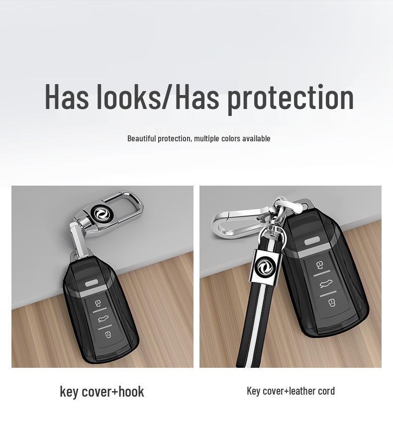 Compatible Transparent Key Case for 2023 Dongfeng Fengshen AX7 Mach & Yixuan GS/EV Models.