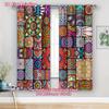 2PC Bohemian Mandala Patchwork Curtains - Vibrant Hippie Print Window Drapes for Living Room Bedroom Decor