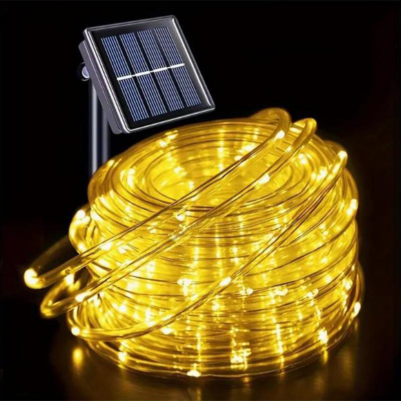 Solar String Tube Light Outdoor Waterproof Multi-color Light Flashing Light String Garden Decoration Atmosphere Courtyard Trees