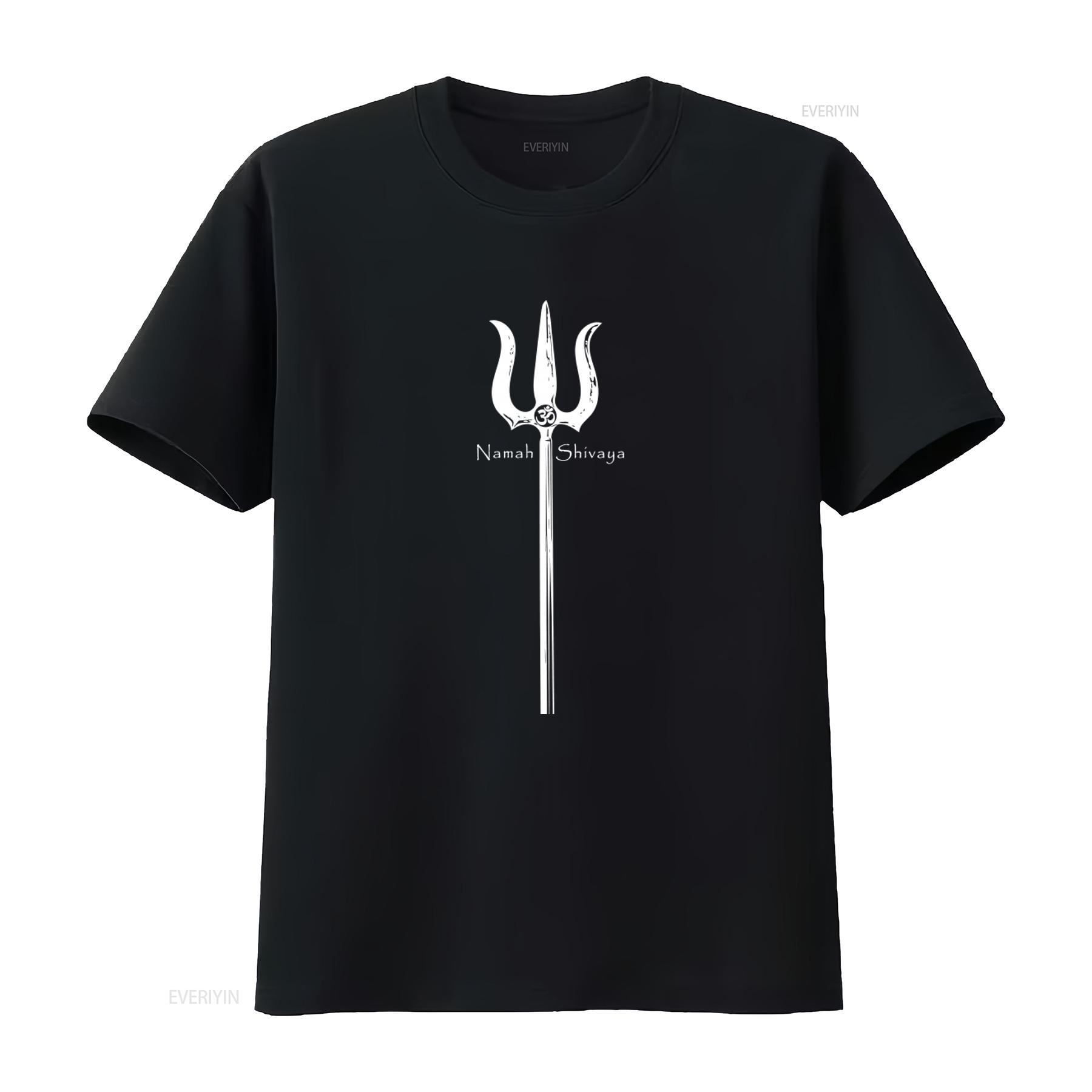 

Shiva Trident Om Namah Shivaya Trishul Mantra T shirt Spiritual Design for vintage Washed Comfortable fashion Casual homme 4XL