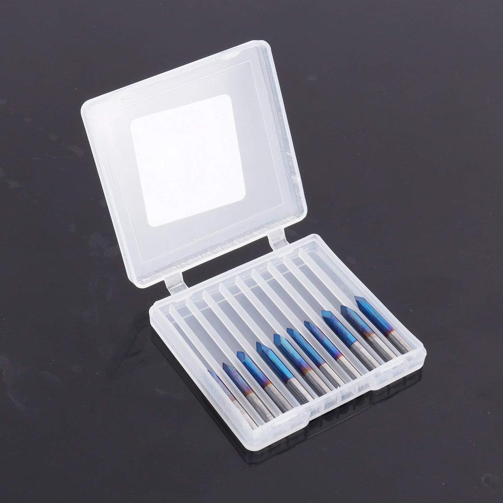 FoxAlien Tapered End CNC Router Coated Pyramid Bit for and Aluminum Lettering Sign Making 0.1mm Engraving, V-Bit, Mill, Bit, 1/8" (3.175mm) Shank,