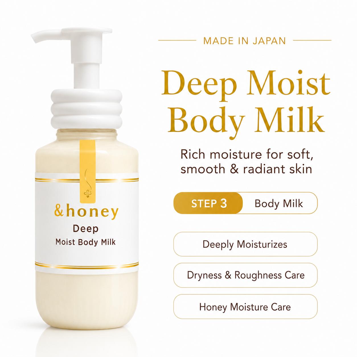 &honey Deep Moist Body Milk Увлажняющее молочко для тела с мёдом и аргановым маслом, 250 мл white