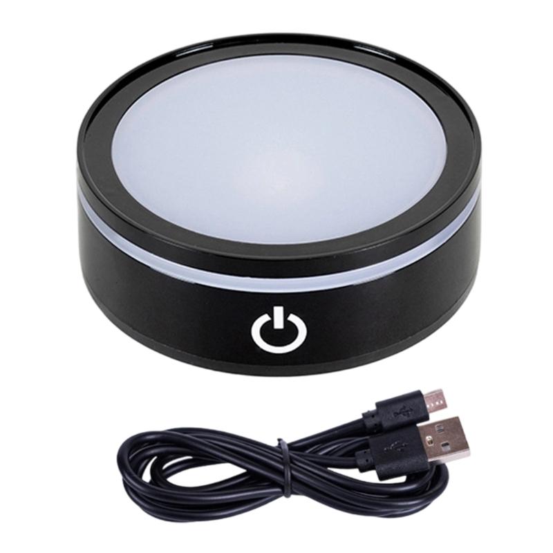 Multiple Color Changing Touch Control LED Crystals Lamp Base with Adjustable Brightness for Atmospheres Lighting