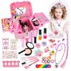 48-teiliges Prinzessinnen-Schmuck-Spielzeugset Mädchen-Make-up-Set Kinder-Make-up-Set für kleine Mädchen Prinzessinnen-Rollenspiel-Set Verkleidungszubehör für Kinder