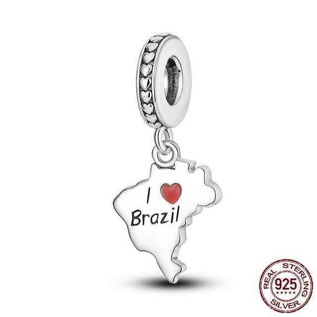 Earphone Travel Shopping Handbag Dangle Charm Silver Color Beads Fit Fashion Original Charm Bracelet Pendant DIY Jewelry Making