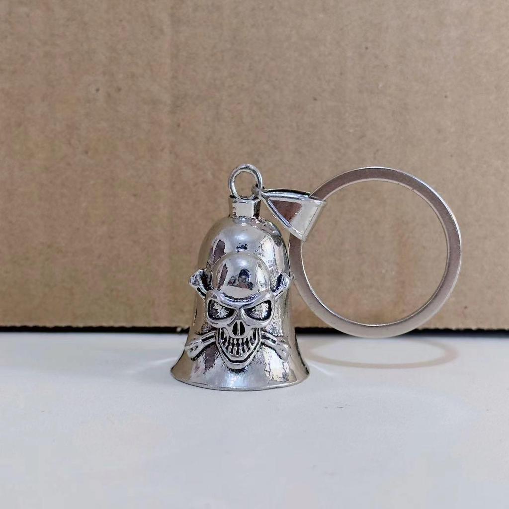 Vintage Zinc Alloy Angel Wings Bell Keychain for Bikers