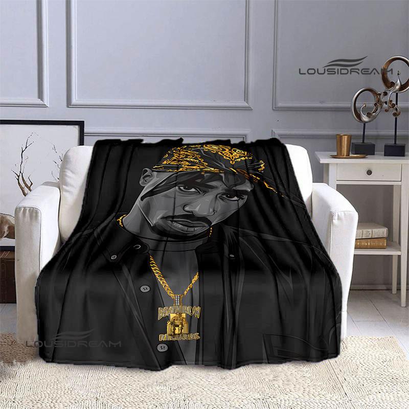 Hip-hop 2PAC Printed Blanket Picnic Blanket Warm Blankets Outdoor Blanket Home Bed Linings Blankets for Beds Birthday Gift