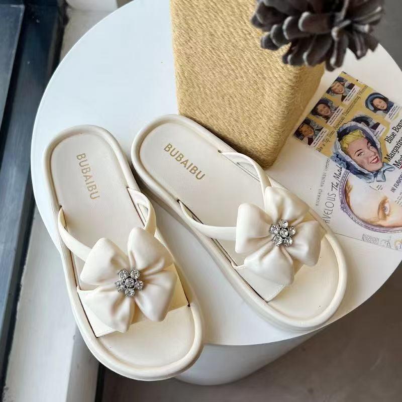 Women's Mid-Heel Floral Summer Sandals - New 2025 Style, Outdoor Casual, Thick Sole, Non-Slip