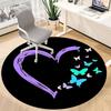1pc Heart Butterflies Office Round Area Rug,  Mat Suitable ForOffice, Under Office Chairs Bedroom Living Room Home Decor, Room Deco