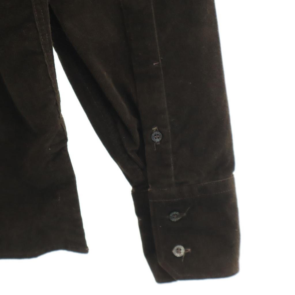 Beauty Products GUCCI Made In Italy Long Sleeve Corduroy Shirt 38 Brown Men's Used