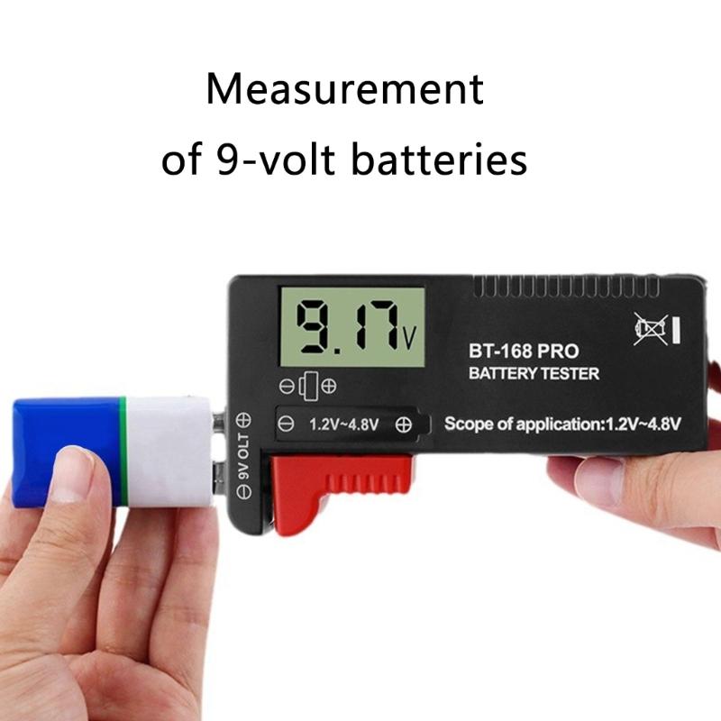 Multiple Type Battery Voltage Meter Measurement Analyzers for AA 9V Featuring Realtime LCD Readout Household Appliances