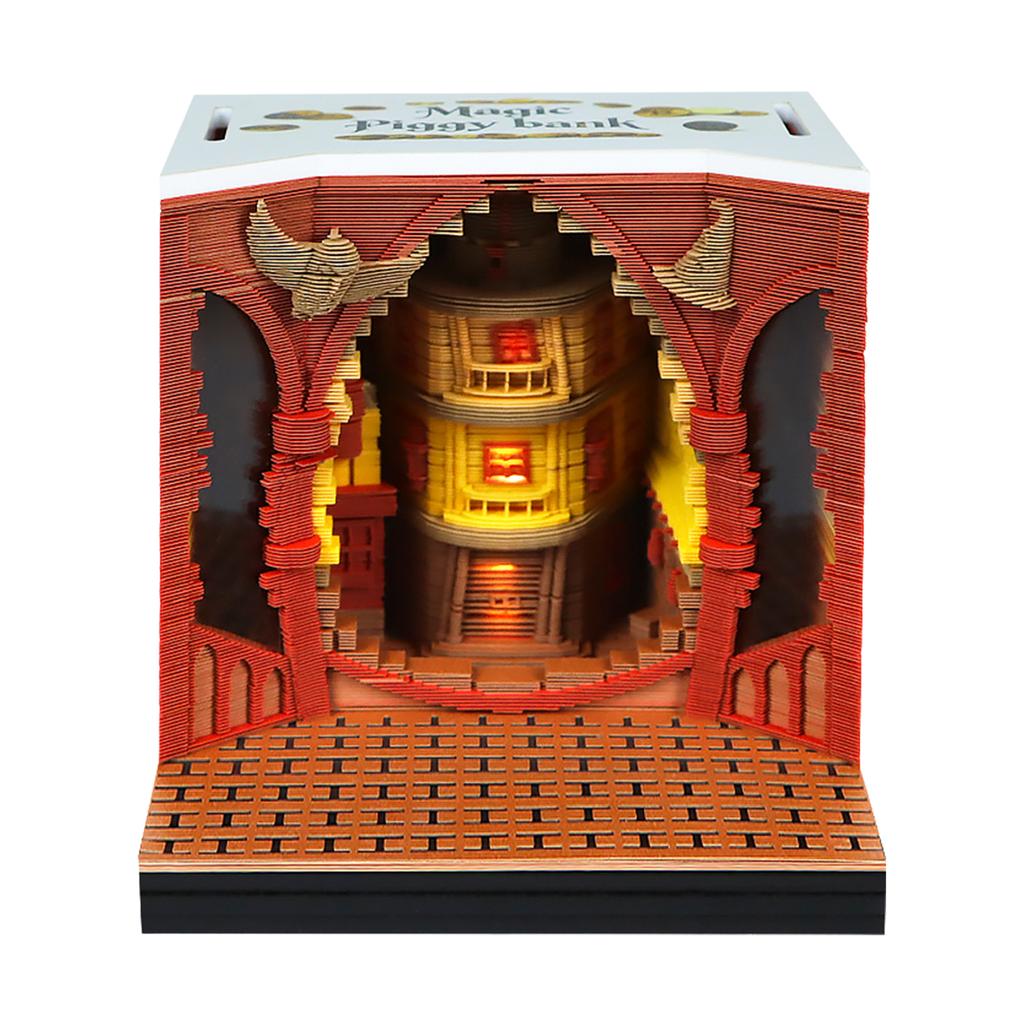 Wizard Magic Castle 2027 Calendar 3D Memo Pad with LED Light & Pen Holder Creative Paper Carving Art Sculpture Desk Decor Gift