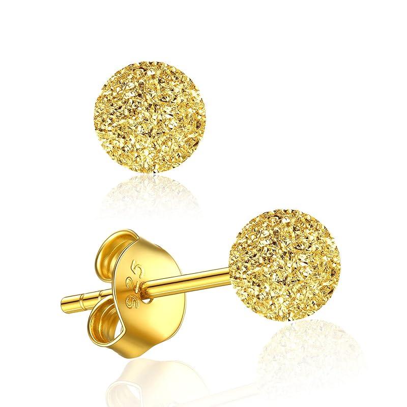 

[ChicSilver] ball piercing ladies Leave it on gold k18 gold round ball earrings 3mm simple accessories
