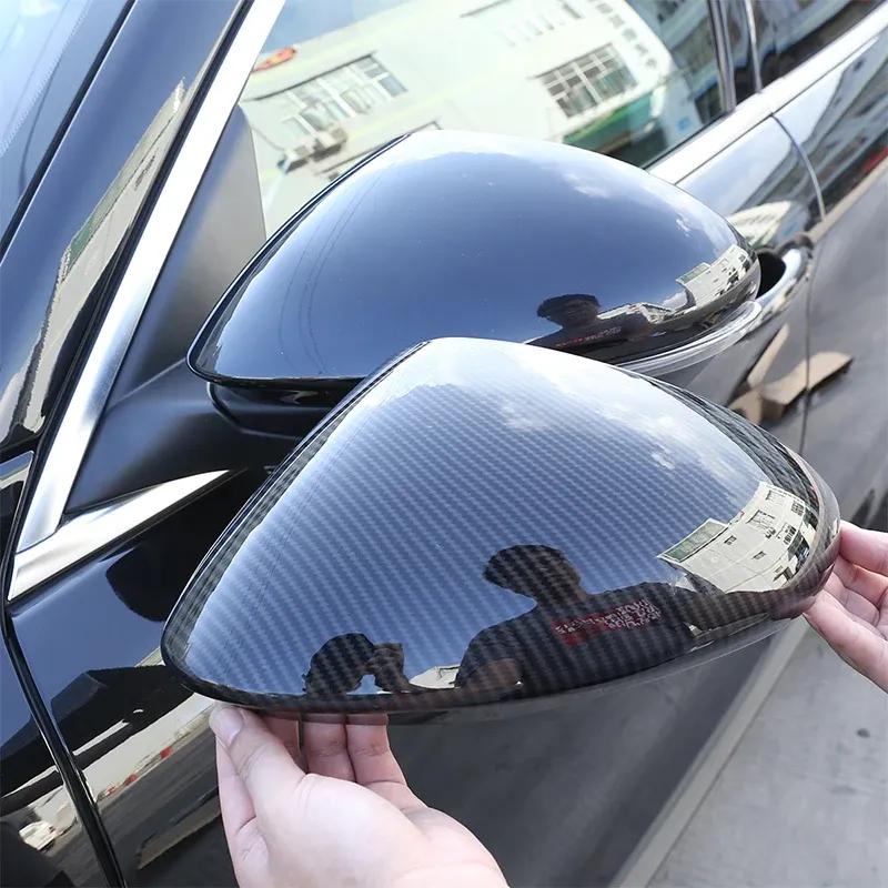 For Alfa Romeo Stelvio 2017-2024 ABS Carbon Fiber Car Outside Rearview Mirror Decorative Cover Trim Stickers Car Accessories