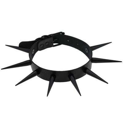 Grand Long Collier Ras du Cou à Pointes Cool Punk Collier Pour Femmes Hommes Métal Choker Rave Festival Costumes Gothiques Bijoux
