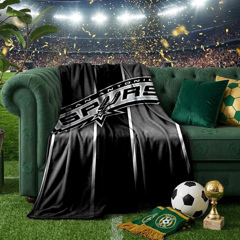 Antonio Spurs Logo Blanket Lightweight Flannel Bedding Blanket Perfect for Travel, Camping, Living Rooms, Offices, Sofas, Fan Christmas Gift