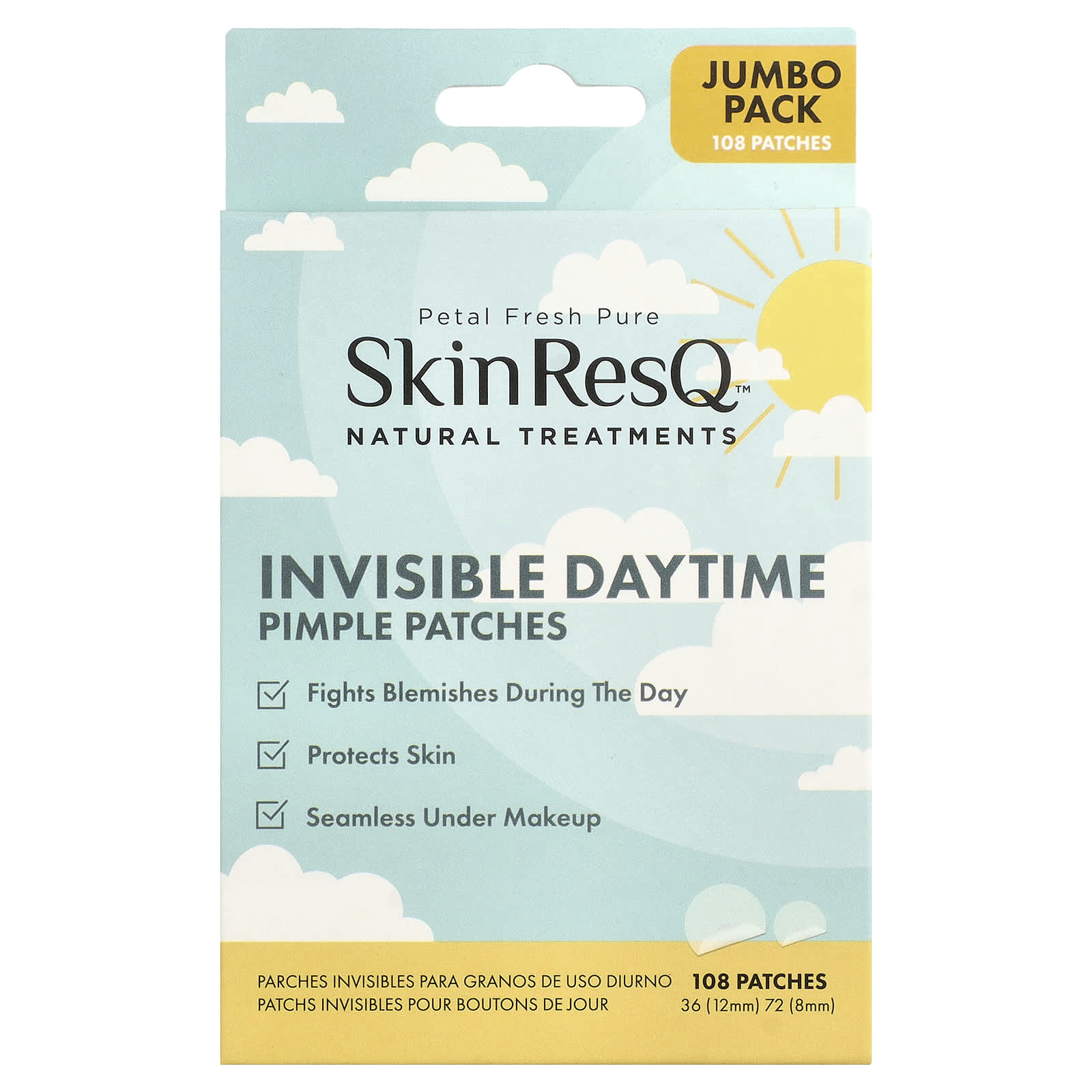 

Petal Fresh, SkinResQ™ Natural Treatment, Invisible Weekly Acne Patches, 108 Patches