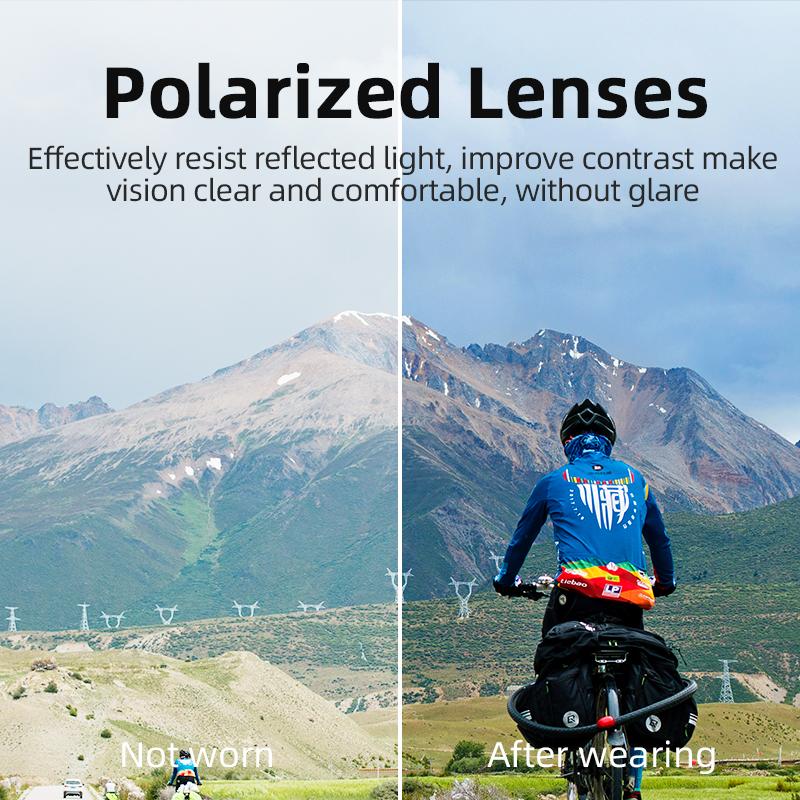 ROCKBROS Polarized Glasses UV400 Rated Sun Eyewear Sport Protection Glasses Bicycle Eyewear Outdoor Hiking Camping Golf Practical Use