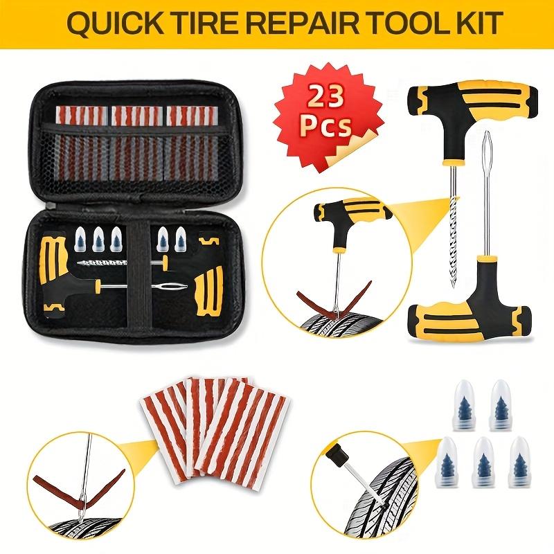

23/24/31/53pcs car tire repair tool kit, emergency patch kit with tire patches and mixing glue - a convenient
