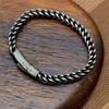 Hip Hop Titanium Steel Bracelet 6Mm Spring Snap Buckle Stainless Steel Front And Back Chain Personalized Men'S Bracelet