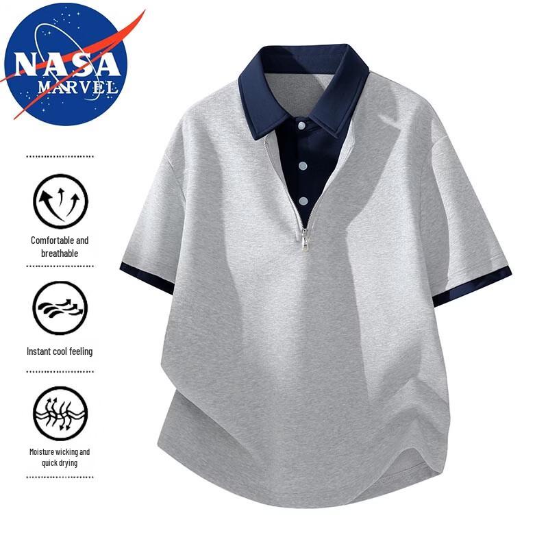 NASA MARVEL Men's Short-Sleeve Polo T-Shirt
