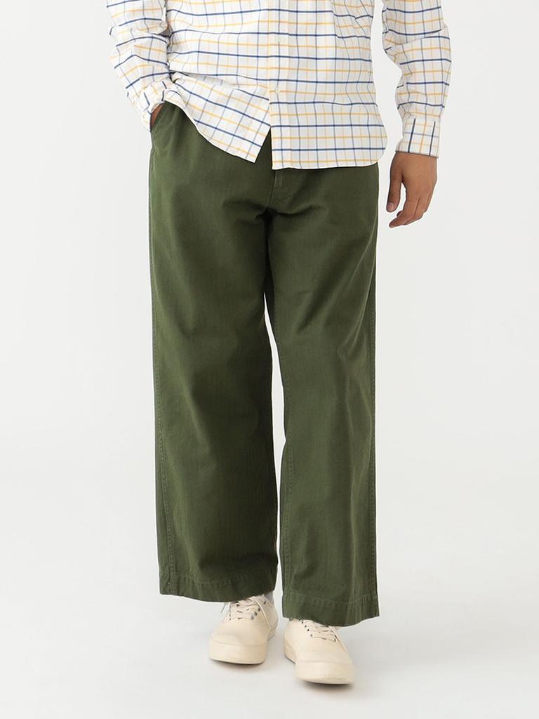 Spodnie Jodełka Twill Spodnie Wojskowe OLIWKOWE XS 38230126791 [Beams Plus] Męskie