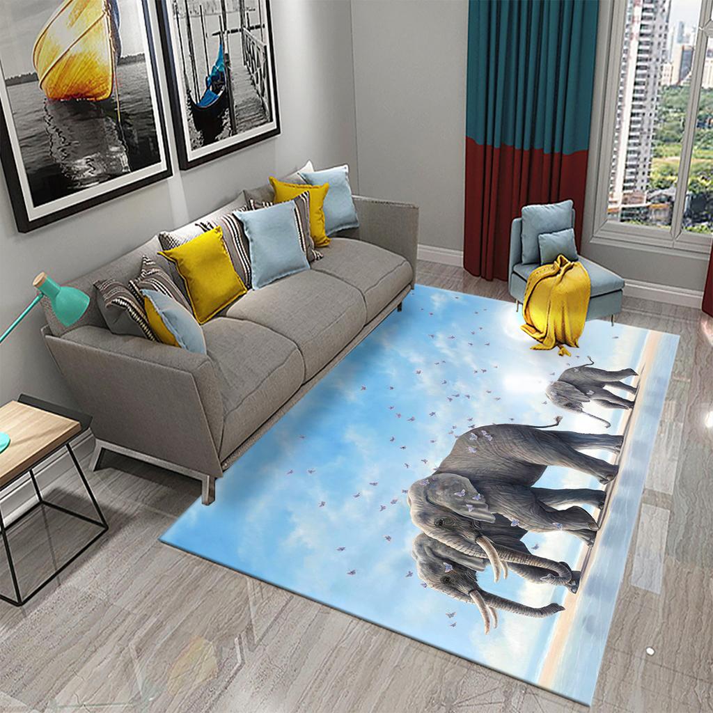 Family Bedroom Living Room Floor Mat Bathroom Kitchen Non-slip Rug Dream Elephant Rug Magic Animal Rug