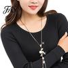 Necklace Faux Pearl Tassel Leaves Pendant Exquisite Beautiful Accessories Sweater Chain Jewelry Gift for Women