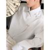 Men's Spring Autumn Asymmetrical Button Long Sleeve Shirt Casual Loose Top