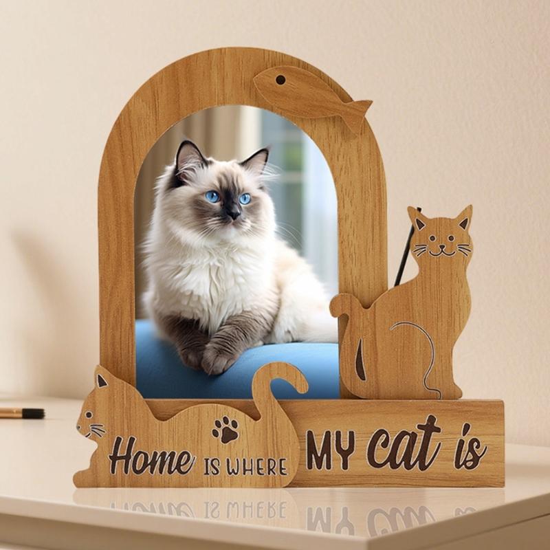 Natural Wood Pet Picture Frame Ideal For Decorating Home With Animal Photos Dog Cats Keepsakes Memorial Photo Frame