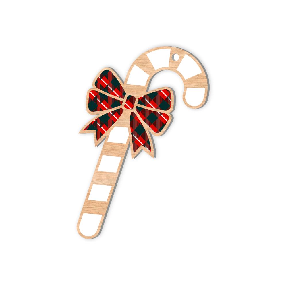 Wooden Christmas tree decorations D42 crosier