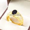Black Onyx Oval Cut With 925 Silver Gold Plated Ring For Men's #A838 JL375666950342