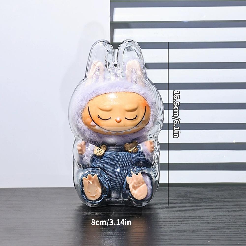 1PC Transparent Protective Case - Labubu Standing And Sitting Posture Protection Cover Storage Box For Labubu
