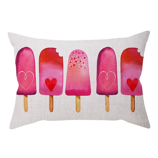 Love Pattern Decorative Pillow Case Valentine'S Day Romantic Heart Sexy Lips Kiss Gift Cotton Linen Sofa Cushion Cover Cojines