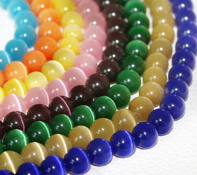 4-12MM Natural Stone Cat’s Eye Opal DIY Loose Beads for Jewelry Making