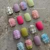 Autumn and Winter Nail Art Knitted Woolen Powder Nail Decoration Retro Color Plaid Glitter Sea Salt Diamond Glitter