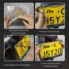 1Pcs Car License Plate Hollow Solid Double-Layer Motorcycle License Plate Frame Carbon Grain Resin License Plate Frame