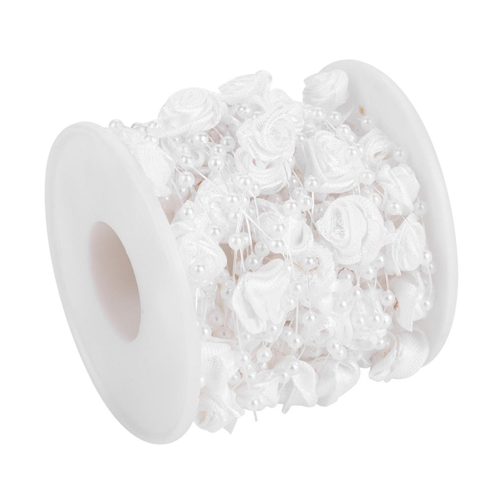 10m Roll Rose Artificial Pearl Wire Beads Garland String DIY Wedding Decoration