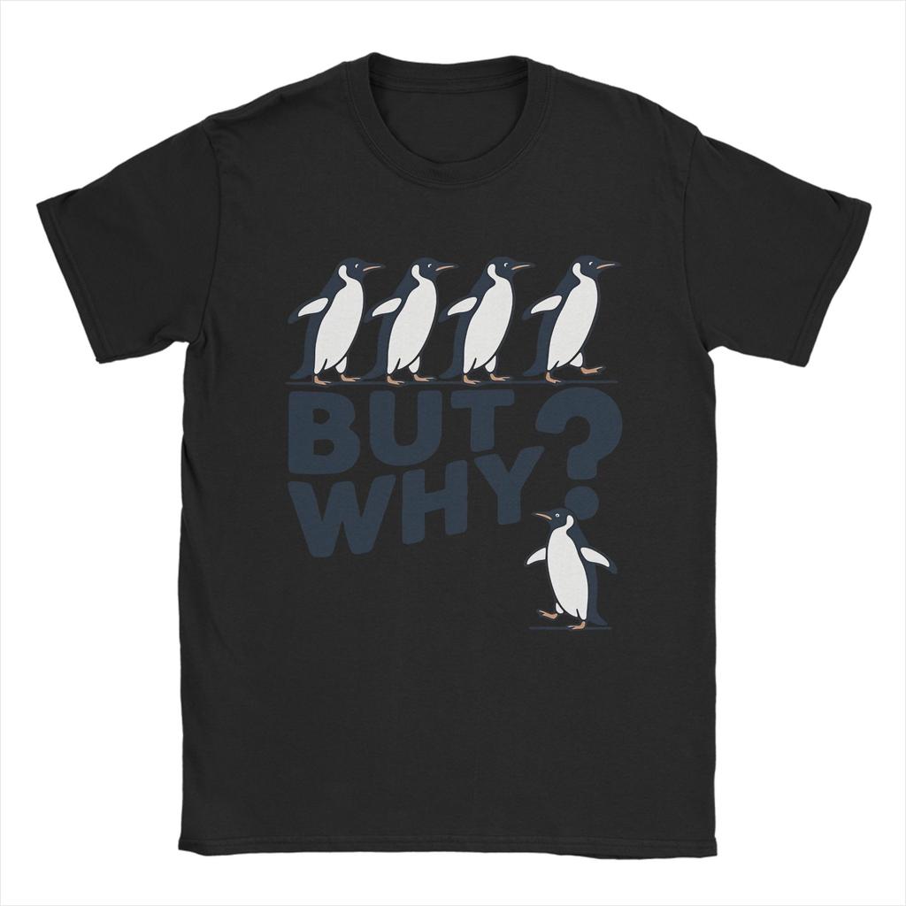 Streetwear T Shirt Beach But Why Penguin Nihilist Penguin TShirts  Pure Cotton Tshirt for Man Casual Cheap Short Sleeve Tops