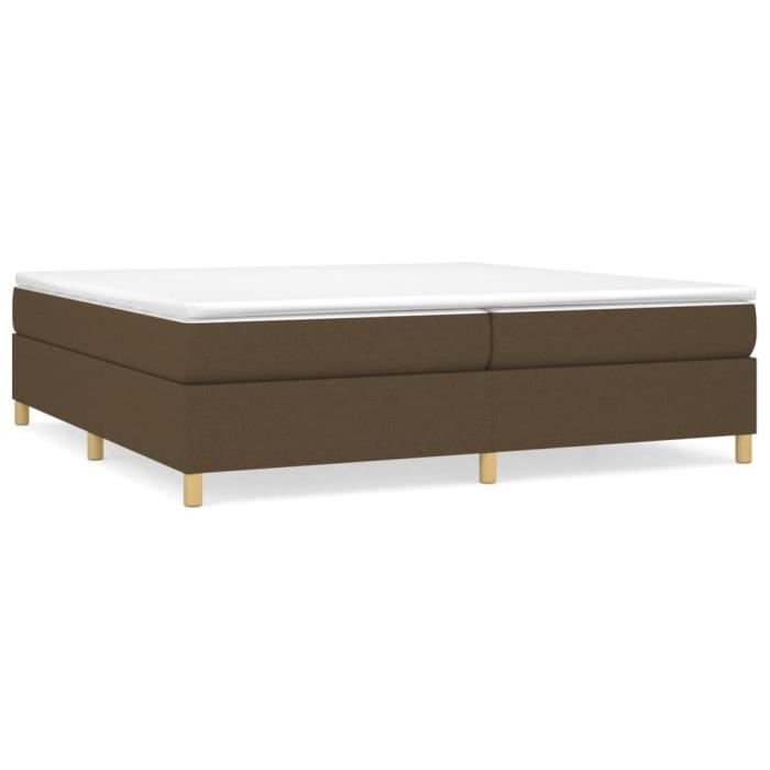 VidaXL Sommier à ressorts de lit Marron foncé 200x200 cm Tissu3120988