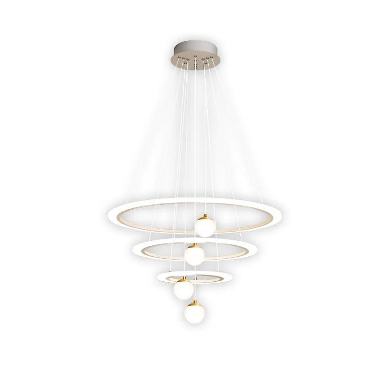 Modern Led Chandelier White Circles Ceiling Chandelier Lighting Fixtures for Living room Dining room Kitchen Bedroom Lustres Led
