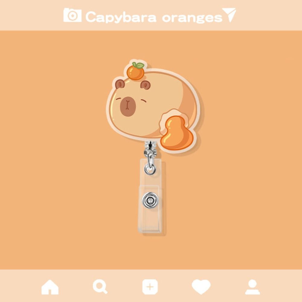 Cartoon Animal Cartoon Retractable Badge Reel Dumplings Cute Bunny ID Holder  Hospital Supplies