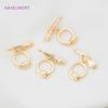 18K Gold Plated Round Heart Flower Shape OT Toggle Clasps, End Connector Clasps Accessories For DIY Jewelry Making Findings