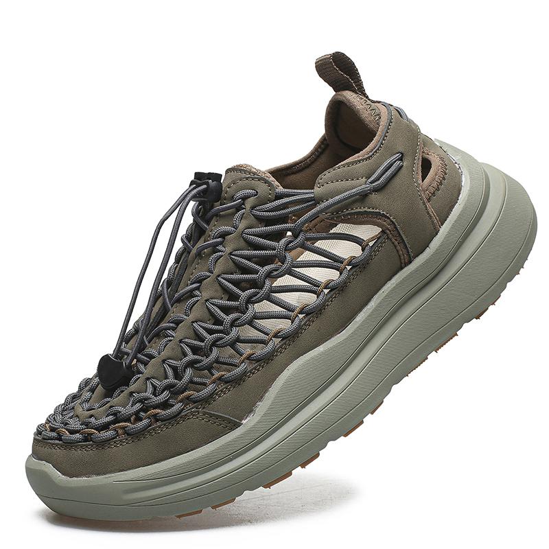 

Summer Sandals Shoes Men Outdoor Lightweight Anti-slip Breathable Shoes Men Water-resistant Breathable Casual Shoes Men 36 армия зеленый