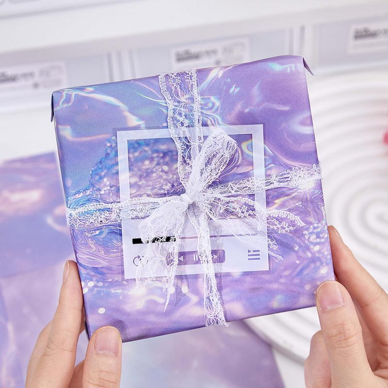 10 Pieces Big Size Rainbow Water Ripple Paper Iridescent Hues Fluid Texture For Diary Planner Album Embellishment