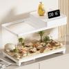 Aquarium Habitat pour Bernard-l'Ermite avec Plateforme pour Se chauffer Petit Terrarium Paysagé Drainage au Fond Enclos pour Reptile Villa Désertique pour Animaux de Compagnie